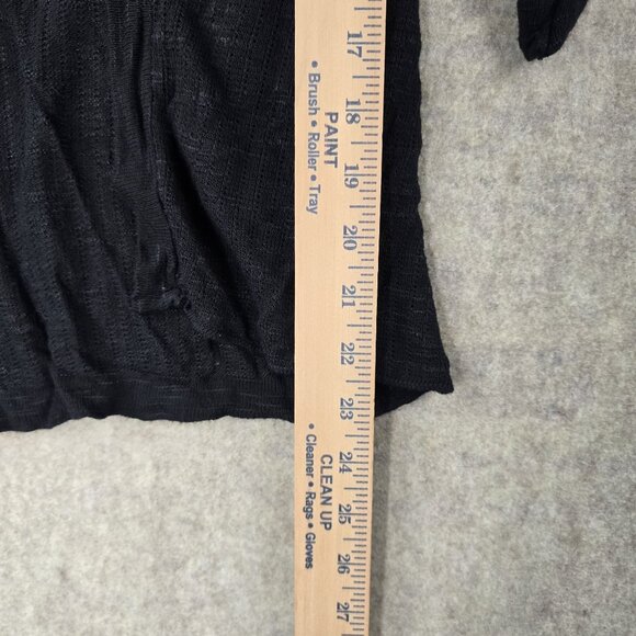 Black Open-Front Lightweight Cardigan With Blue & Black Plaid Infinity Scarf - Picture 8 of 9